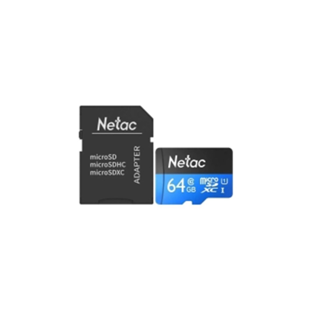 Карта памяти Netac NT02P500STN-064G-R U1/C10 64GB с адаптером SD