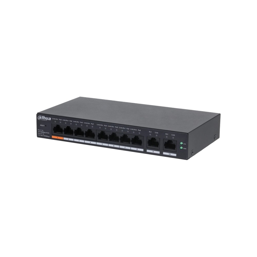 DH-CS4010-8ET-60 10-портовый управляемый коммутатор с 8 портами PoE